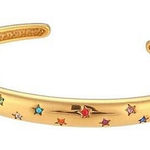 Boutique NEW Solid 18k Gold Filled Rainbow Star Cuff Adjustable Stacking‎ Bracelet Photo 0