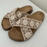 Haute Hippie  Makayla Crochet Sandals Cream Tan Size 6.5 Photo 0