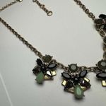 J.Crew  Green Black Rhinestone Gold Tone Statement Necklace Adjustable Length Photo 7