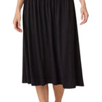 Serra  Black Pleated Midi Skirt Women’s Medium Pull-On Flowy Photo 0