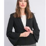 Mango Suit Women's Black Flared Long Sleeve Notch Lapel Blazer Coat Jacket Sz M Photo 0