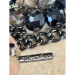 Kenneth Cole Layered Gunmetal Chain Necklace With Black & Clear Faceted Beads & Photo 6