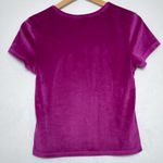 Juicy Couture Velour Baby Tee Magenta Crown Bling Top Womens Size M Photo 3