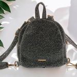 ALDO Farore Women's Mini Backpack Purse Silver Sparkle World Traveler Patches Photo 2