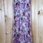 Lulus NWT  Samika Pink Multi Floral Satin Pleated Maxi Dress Wedding Bride Sz S Photo 1