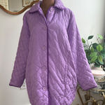 Womens 1X Lavender‎ Purple Quilted Coat Jacket Collared Button Front Photo 0