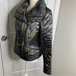 Blanc Noir motion panel camo camouflage down hooded‎ puffer jacket size small Green Photo 5