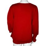 Lauren Ralph‎ Lauren Sweater Womens Large Red Balloon Sleeve Boho Classic Preppy Photo 3