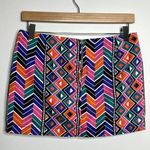 Morina Geometric Patterned Multicolor Mini Skirt Photo 1
