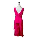 Sam Edelman  New Jumpsuit Wide Leg Crop V-neck Belted Hot Pink Women’s Size 2 Photo 7
