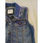 Mudd Denim Vest Womens XS Jean Jacket Blue Button Up Stretch Size Extra … Photo 3