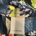 Halogen Womensize Medium sheer floral long tank Green Blue Tropical Vacation Top Photo 5