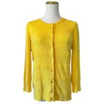 Cable & Gauge Mustard Yellow Knit Button Cardigan Sweater Textured Small S Photo 1