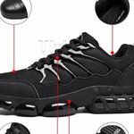 Steel toe shoes for men and women. Black Size 9 Photo 2