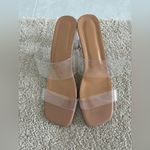 Women's Square Open Toe Slippers Shoes Casual Chunky Heel Sandals White Size 9 Photo 3