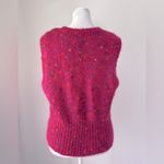Vintage ‘90s Stefano Basics Hot Pink Mohair Blend Scoop Neck Fuzzy Sweater Vest Size L Photo 5