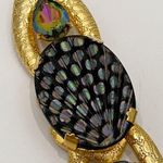 Unique Vintage  Peacock Cabochon Brooch Photo 3