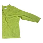 Fashion Bug Lime Green Long Sleeve Knit Top Plus Size 2X Ruffle V-Neck Cotton Photo 2