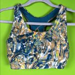 Tek Gear  Blue and Yellow Sleeveless Crop Top Photo 3