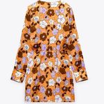 ZARA Floral Satin Dress Photo 7
