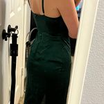 Pretty Little Thing Green Satin Long Dress Photo 2