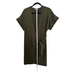 Alex Marie  Wrap Dress ShortSleeve Festive Hunter Green V-Neck Classy Work Chic Photo 2