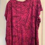 Ellos Berry Fern Print Capsleeve Plus Top 22/24 Purple Size 1X Photo 2