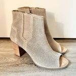 Toms Majorca Peep Toe Suede Perforated Boots Size 9 Photo 8