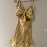 Mable yellow gingham plaid dress size small Gold Photo 4