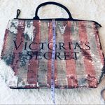 Victoria's Secret Limited Edition Pink & Silver Sequins Stripe Tote Bag Purse Photo 4