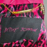 Betsey Johnson  Button Down Cheetah Lined Trench Coat Size M Photo 3