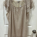 Roz & Ali  Beige Lace Flutter Sleeve Blouse Photo 0