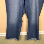 Old Navy Women’s Mid-Rise Flare Cropped Raw Hem Medium Wash Denim Jeans Photo 2