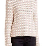 Anthropologie Sleeping on Snow Crochet Popcorn Mock Neck Sweater Cream Medium Photo 0