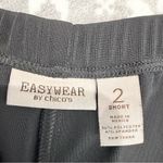 Chico's Chico’s Easywear Black Pull On Pants 12 Short Chico 2S Stretch Casual Resortwear Photo 2