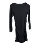 Boden Black Jersey Knit Ruched Dress Long Sleeve Size 6 Photo 2