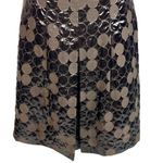 Etcetera Pleated Fit & Flare Cocktail Dress 4 Black Brown Circle Pattern Party Photo 4