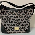 Michael Kors Black Leather Logo Print Designer Satchel Handbag Purse Pocketbook Bag 🖤✨ Photo 0