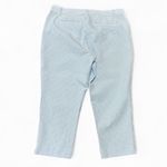 Talbots  The Perfect Crop Pants Size 18 Curvy Seersucker Light Blue White Cottonj Photo 3