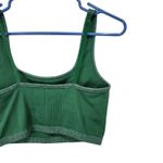 Aerie Green Rib Knit Unlined Cropped Square Neck Longline Tank Bralette Small Photo 3