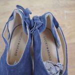 Lucky Brand BETSEE Open Toed Blue Suede Heeled Shootie Size 9M Photo 2