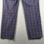 Banana Republic  Sloan Plaid Pants Womens 6 Navy Red Career Dress Trousers Crops Photo 12