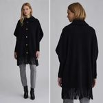 NVLT Mink Eyelash Fringe Hem Cape Black XS Photo 1