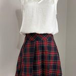 Collegiate Mini plaid pleated navy blue and red skirt in size small Photo 0