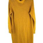 Eloquii Mustard Yellow Long Sleeve Honeycomb Turtleneck Sweater Dress Size 14 Photo 0