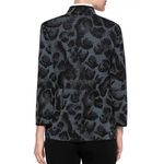 Misook Animal-Print Ottoman Jacket Women's Small Arctic Black Open Front Photo 1