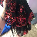 Cute Sheer Laced Poncho Red Size M Photo 6