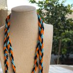 Native American Statement Beaded Necklace Tassle Women’s Multicolor Seed Beads Orange Photo 3