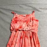 Active Basic ⭐️  Pink White Tie Dye Spaghetti Strap Maxi Dress Size Small EUC Photo 1