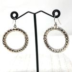 Sterling Silver Diamond cut  hoop earrings, 9.6g Photo 4
